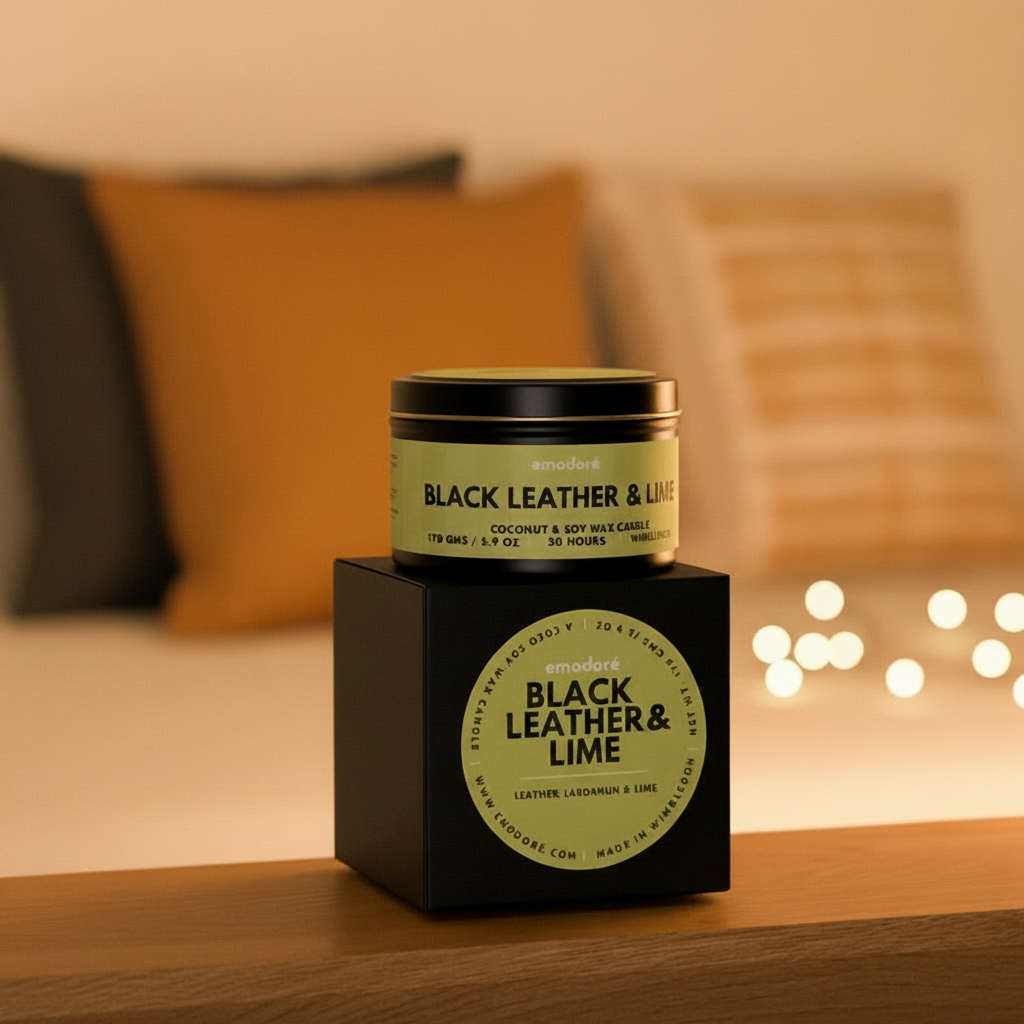 Black Leather & Lime 8oz Candle